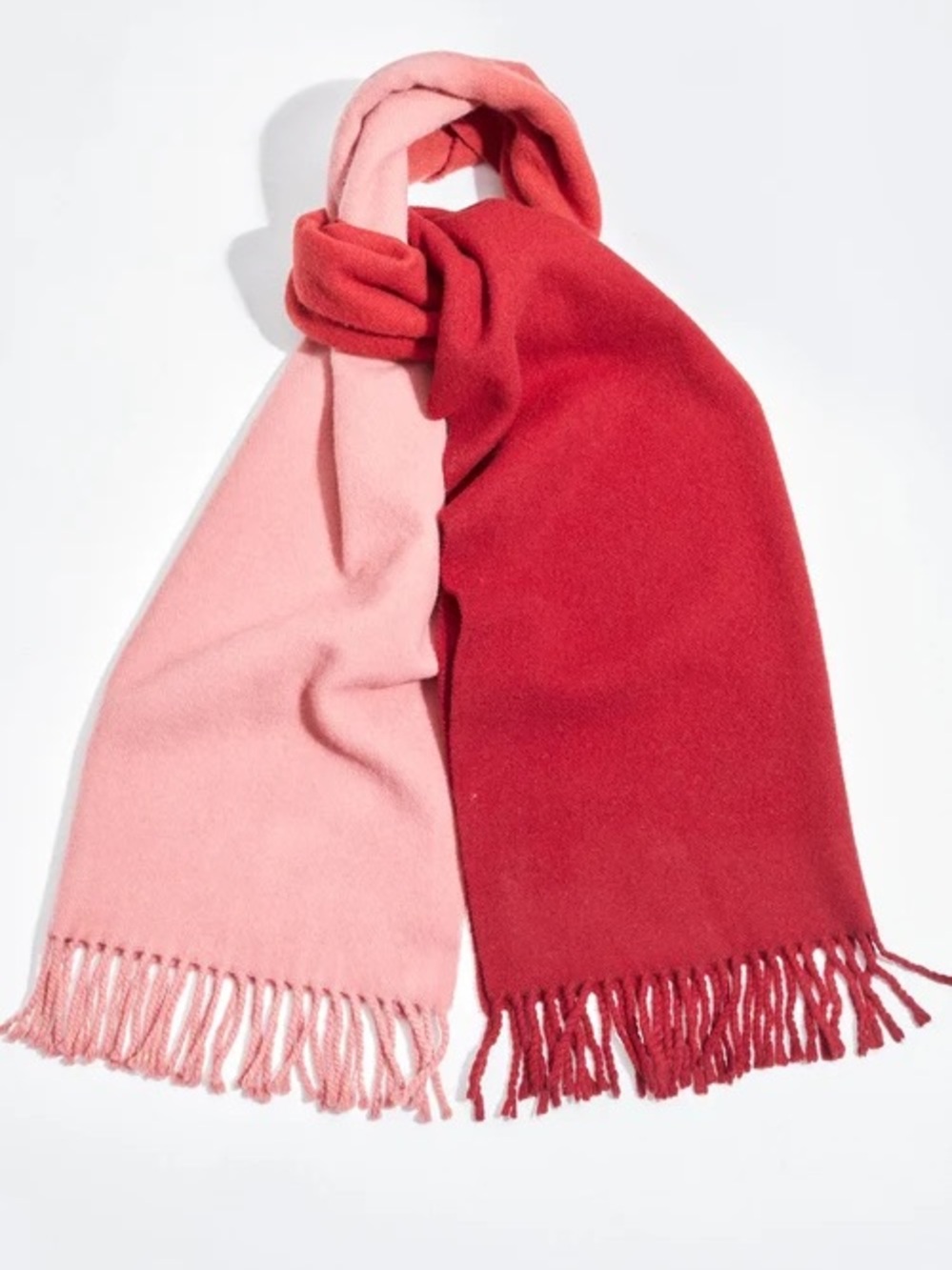 Sies Marjan Pink & Red Fringe Scarf 100% Wool Made in Italy
